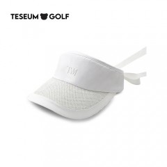 [TESEUM GOLF] 메탈릭 리본 썬캡 TBWB22F02 스카이블루, 블랙, 화이트