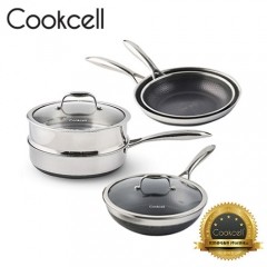 [Cookcell] 쿡셀 통3중 더블 세라믹 코팅 IH 프라이팬 7종 세트 (루비에디션, 블랙에디션)