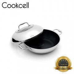 [Cookcell] 쿡셀 통3중 싱글 코팅 블랙에디션 IH 파티웍 24cm