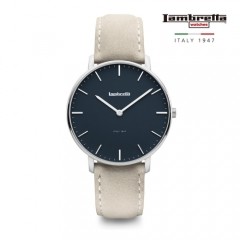 [Lambretta Watches] 람브레타 Classico 40 Silver Blue Suede Grey 가죽시계