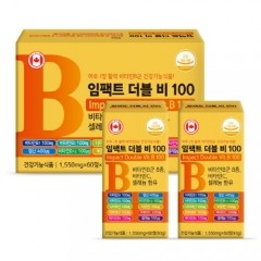 [PDH] 임팩트 더블비 100 세트 (1,550mgx60정x2병)/활력 비타민B군 8종복합/엽산,나이아신,비오틴 함유