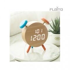 플라이토 우드 벨클락 LED 탁상시계