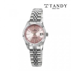[TANDY] 탠디 럭셔리 메탈 손목시계 여성용 T-3921 (핑크) /스와로브스키식입